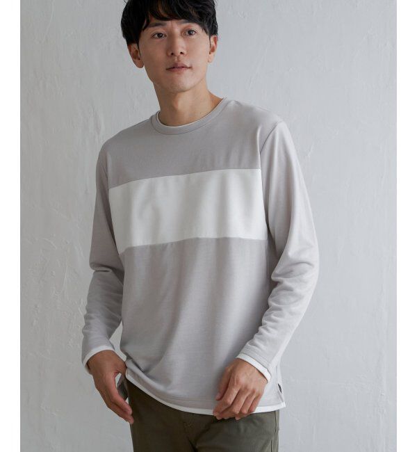 ikka「ミニ裏毛切り替えロンT」|Tシャツ・カットソー|