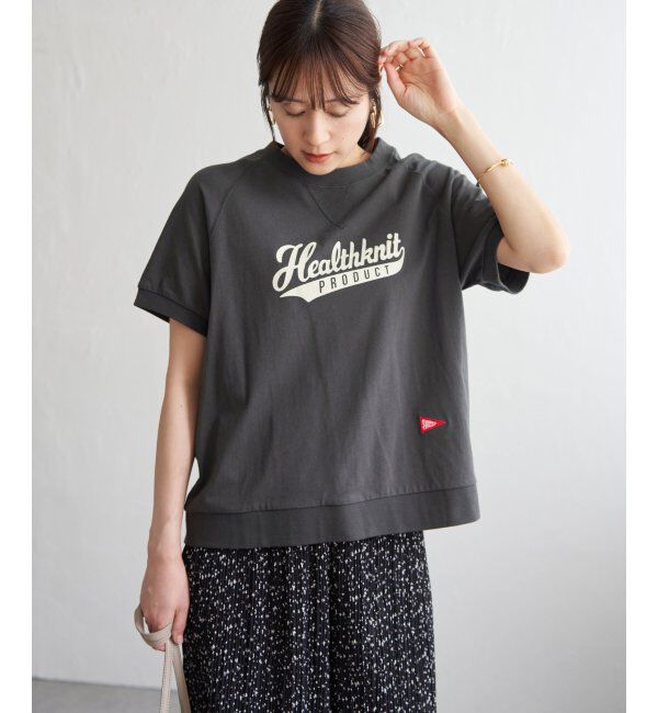 ikka「Healthknit Product ヘルスニットプロダクト ガゼット半袖Tシャツ」|その他|チャコール