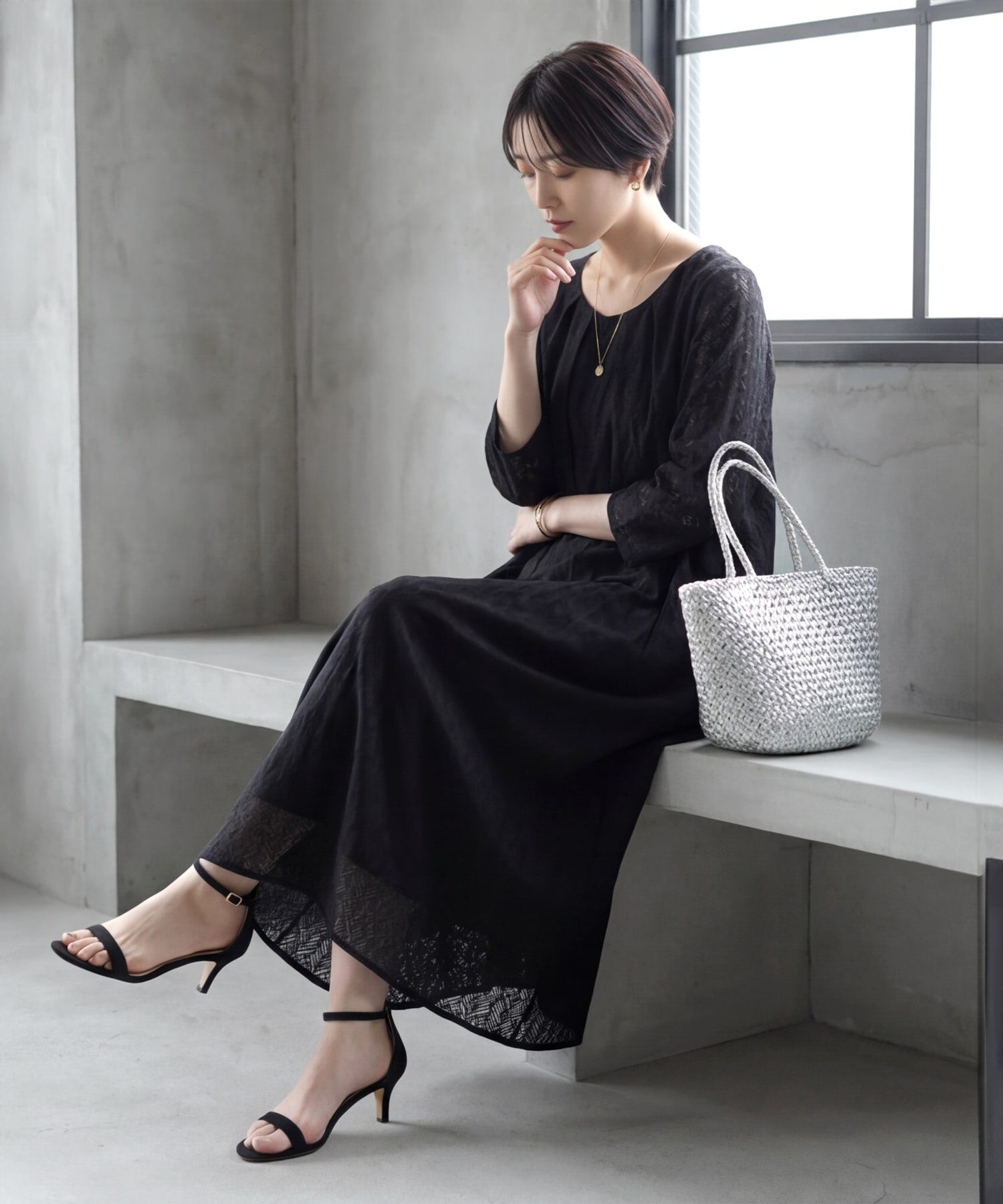 STYLE DELI「【LUXE】ウェーブレースロングワンピース」|ワンピース|