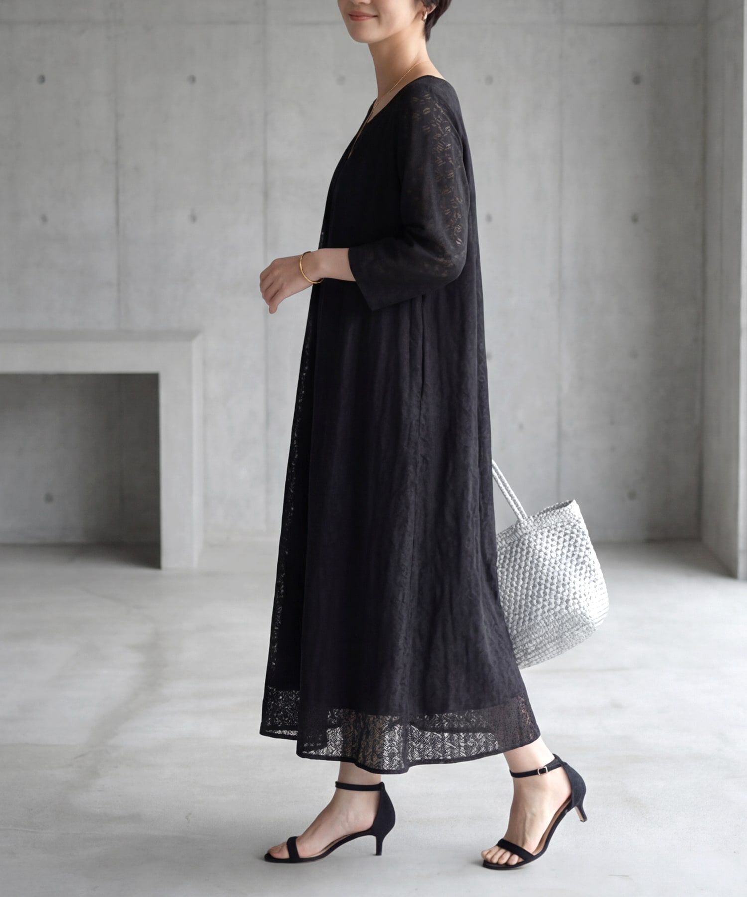 STYLE DELI「【LUXE】ウェーブレースロングワンピース」|ワンピース|