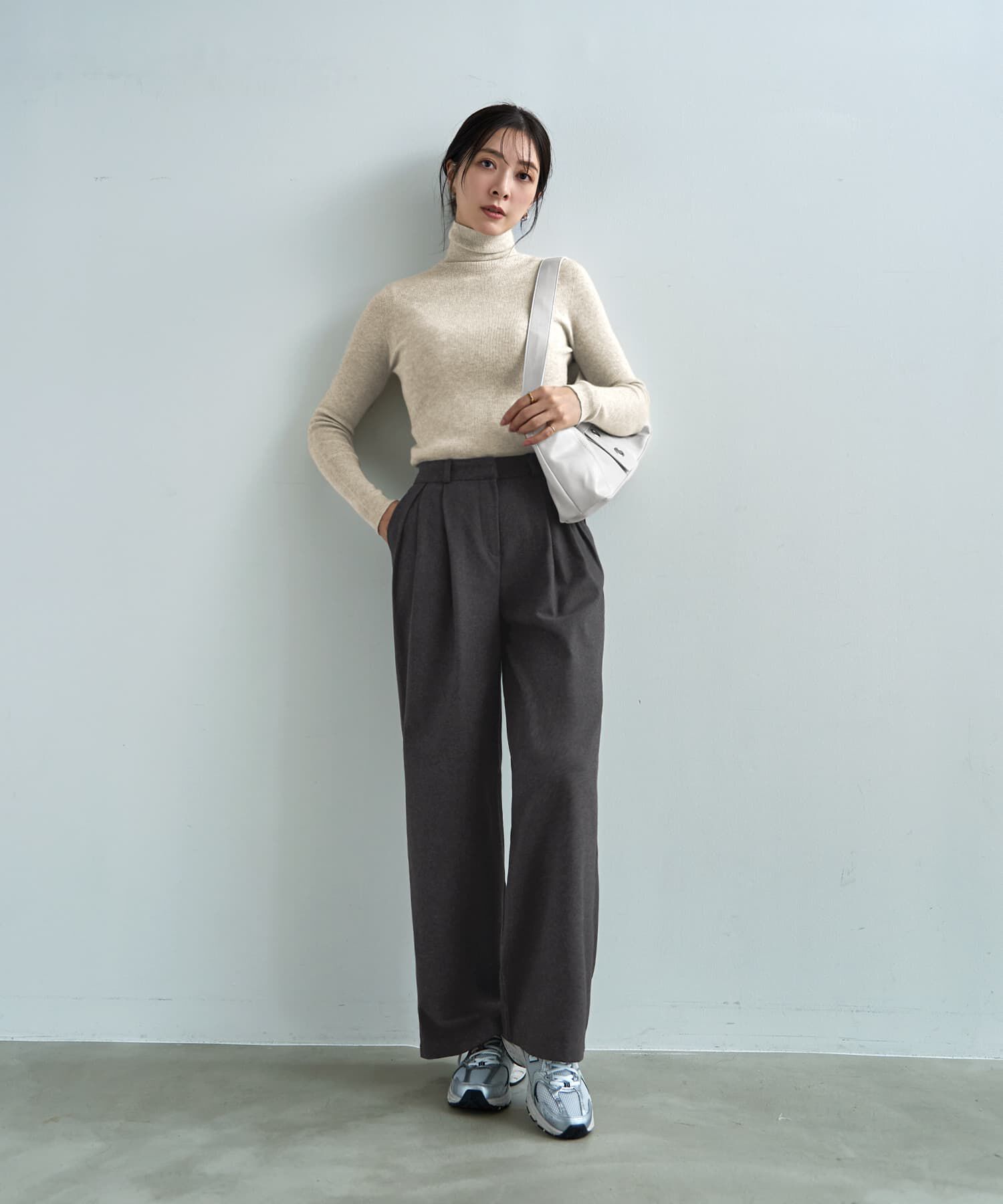 STYLE DELI「ウール調MIXタックワイドパンツ」|その他|