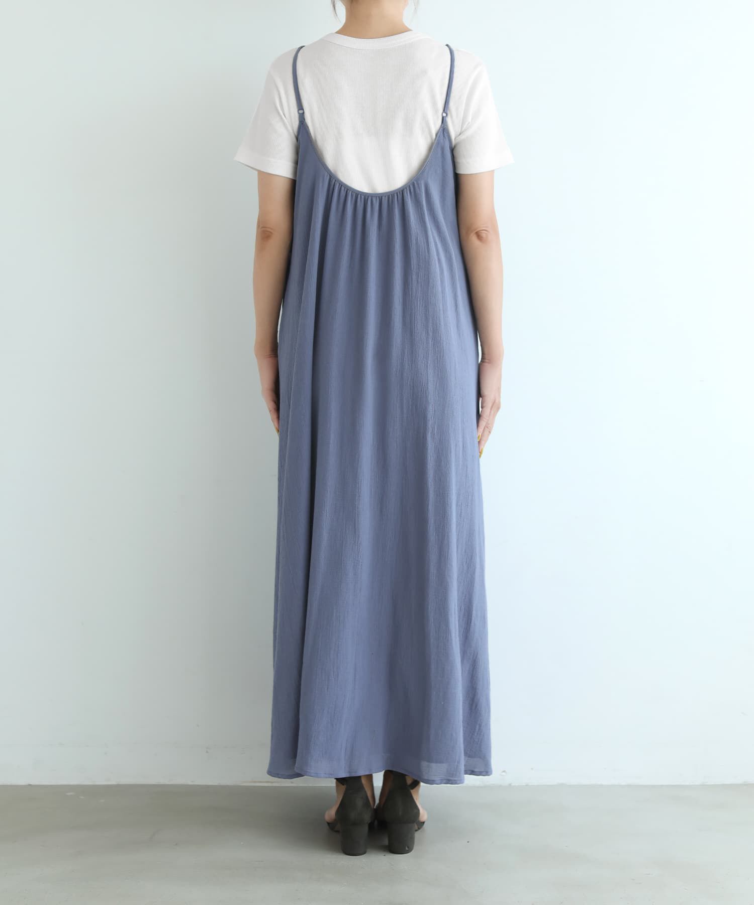 STYLE DELI「綿100%楊柳シフォンギャザーキャミワンピース」|ワンピース|