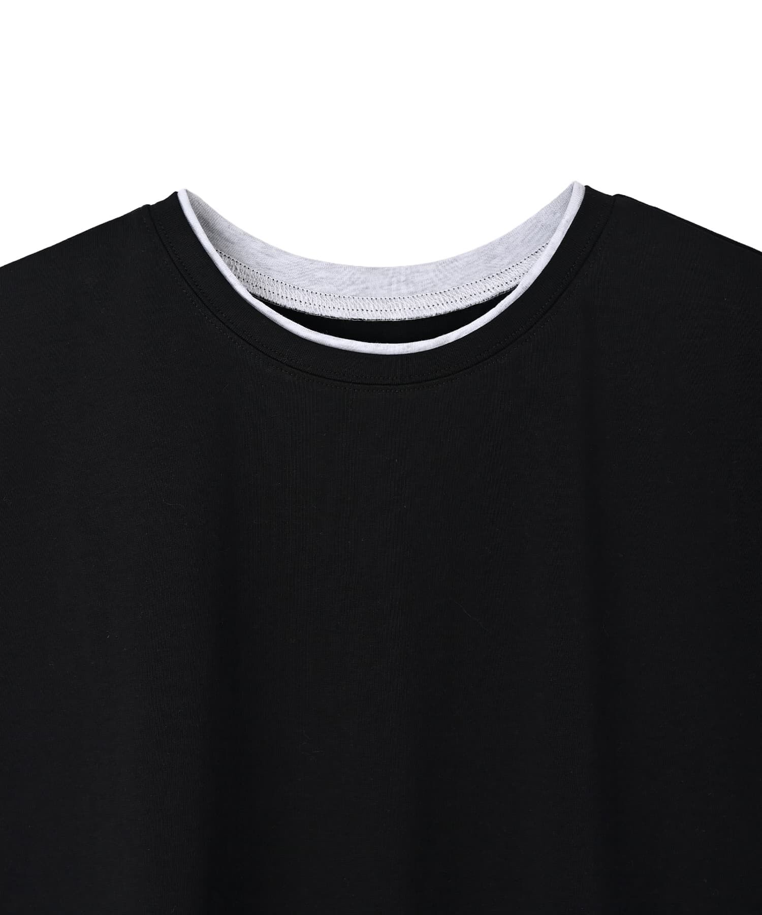 STYLE DELI「【BLK001】スリーブコントラストコットンTシャツ」|Tシャツ・カットソー|