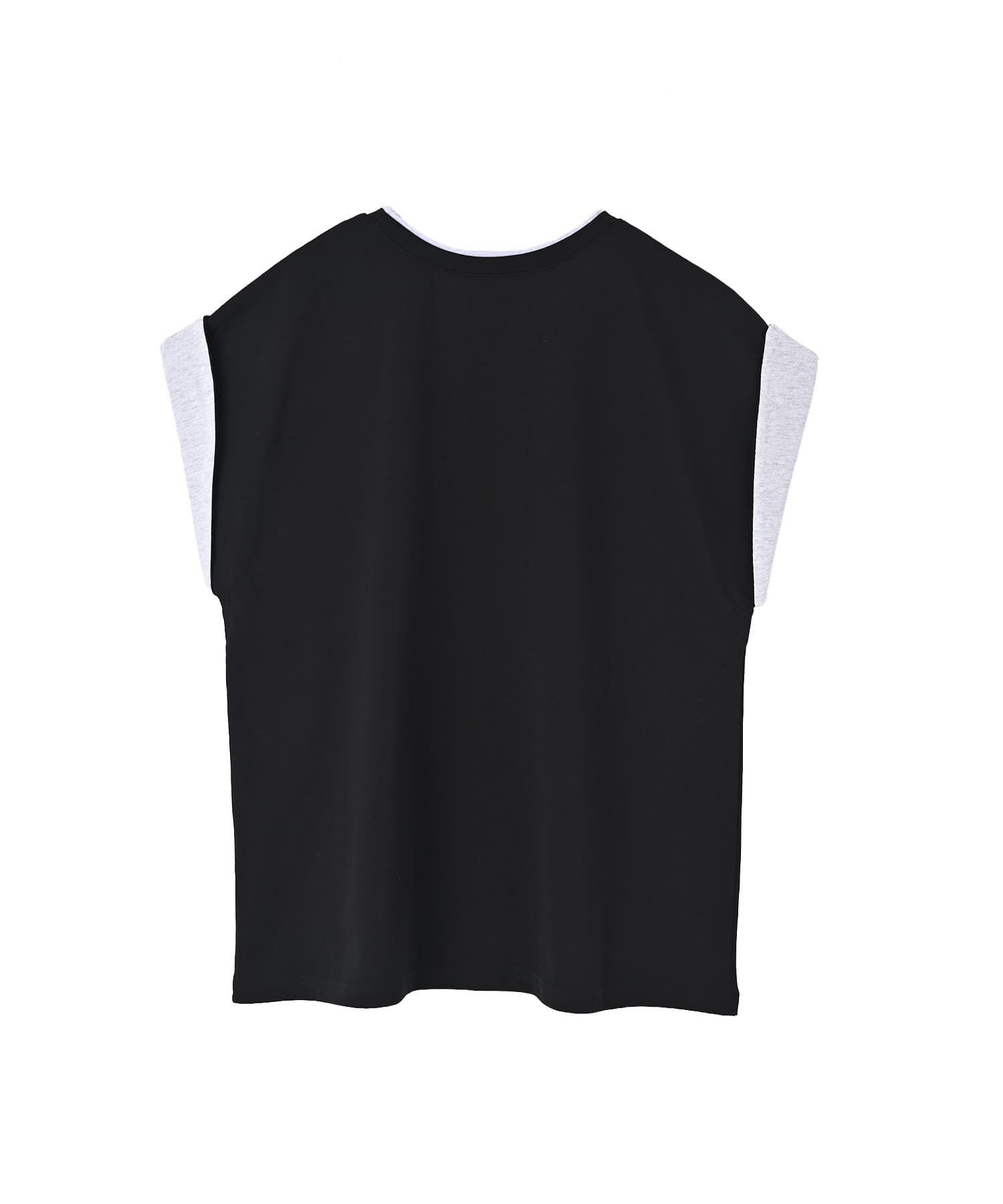 STYLE DELI「【BLK001】スリーブコントラストコットンTシャツ」|Tシャツ・カットソー|