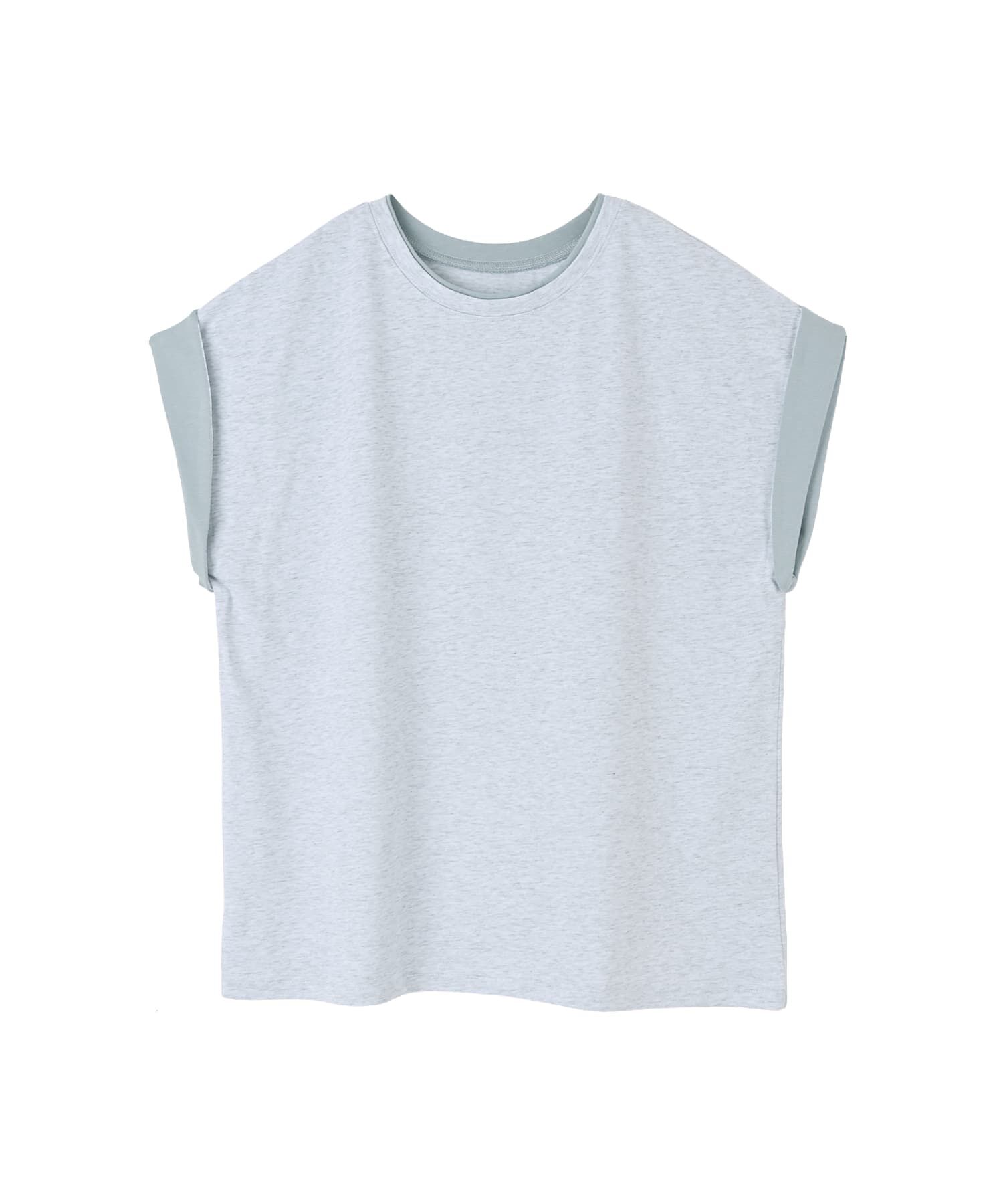 STYLE DELI「【BLK001】スリーブコントラストコットンTシャツ」|Tシャツ・カットソー|