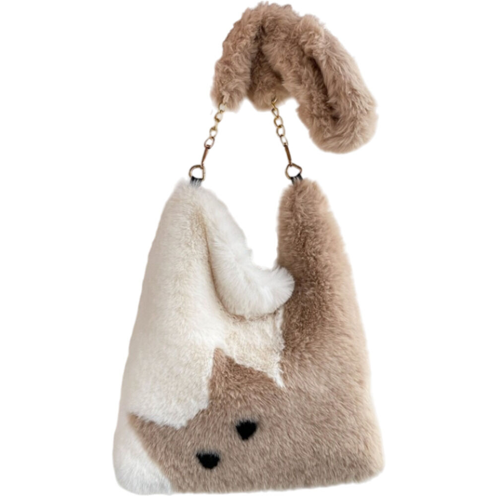 BACKYARD FAMILY「猫柄 バッグ ショルダー 通販 モコモコバッグ ファー もこもこバッグ 冬バッグ ショルダーバッグ」|ショルダー・メッセンジャー|ブラウン1