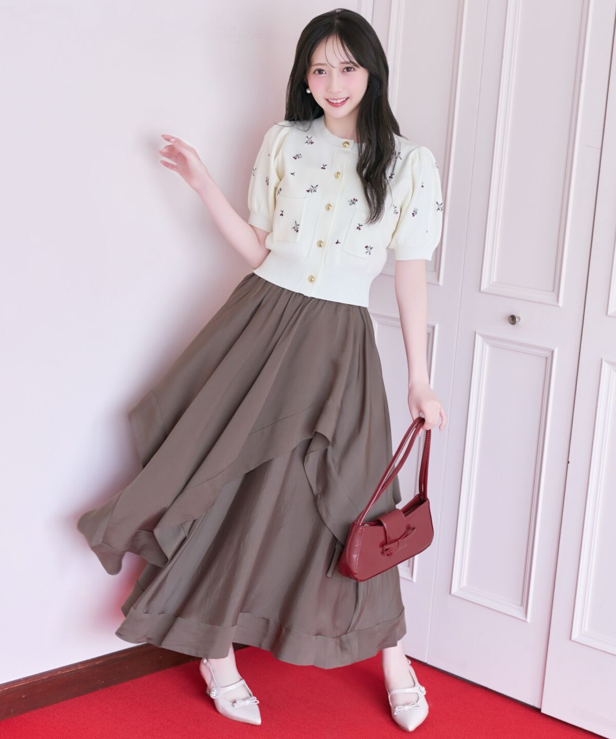 WILLSELECTION「モチーフ刺繍カーディガン」|カーディガン|