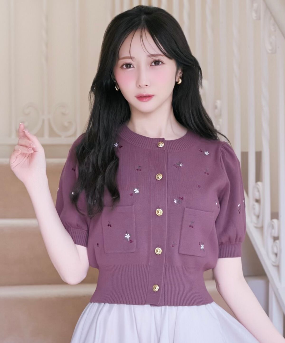 WILLSELECTION「モチーフ刺繍カーディガン」|カーディガン|