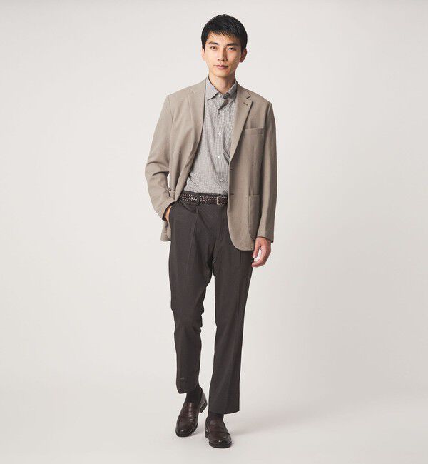 UNITED ARROWS green label relaxing「ポリエステル ラッカン ギンガムチェック スタンダード スナップ ボタンダウン 半袖 シャツ -ストレッチ・」|シャツ・ブラウス|