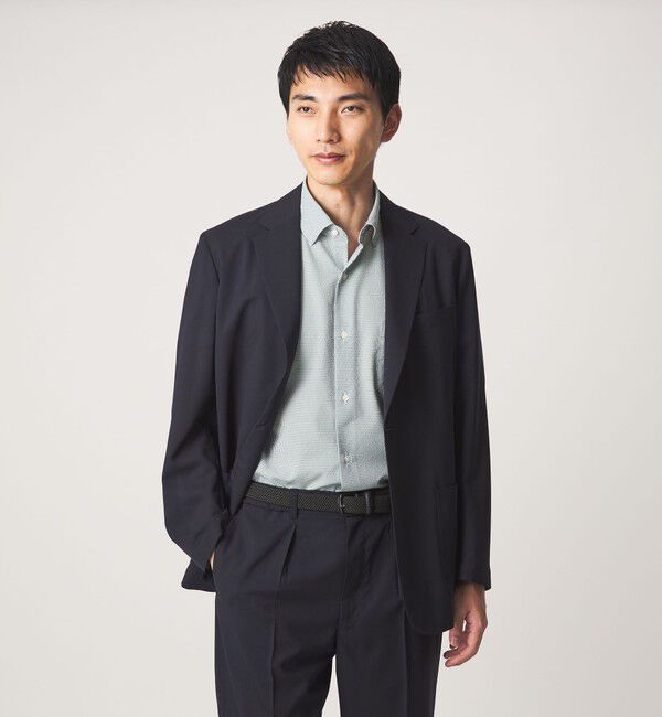 UNITED ARROWS green label relaxing「ポリエステル ラッカン ギンガムチェック スタンダード スナップ ボタンダウン 半袖 シャツ -ストレッチ・」|シャツ・ブラウス|