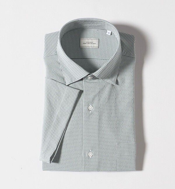 UNITED ARROWS green label relaxing「ポリエステル ラッカン ギンガムチェック スタンダード スナップ ボタンダウン 半袖 シャツ -ストレッチ・」|シャツ・ブラウス|
