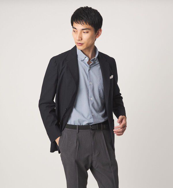 UNITED ARROWS green label relaxing「ポリエステル ラッカン ギンガムチェック スタンダード スナップ ボタンダウン 半袖 シャツ -ストレッチ・」|シャツ・ブラウス|