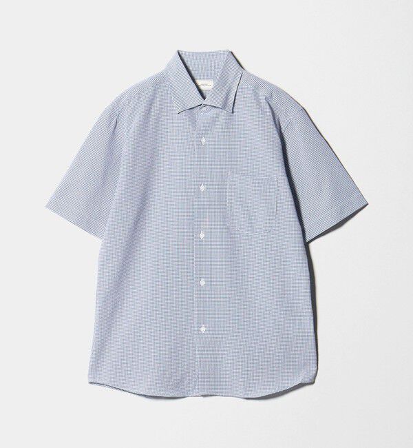 UNITED ARROWS green label relaxing「ポリエステル ラッカン ギンガムチェック スタンダード スナップ ボタンダウン 半袖 シャツ -ストレッチ・」|シャツ・ブラウス|
