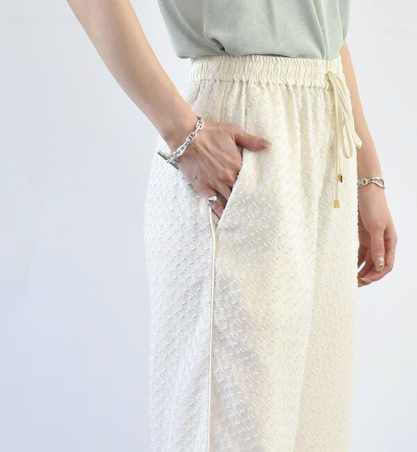 quaranciel「quaranciel:〈手洗い可能〉カットジャカード ジオメトリック ワイド パンツ」|その他|