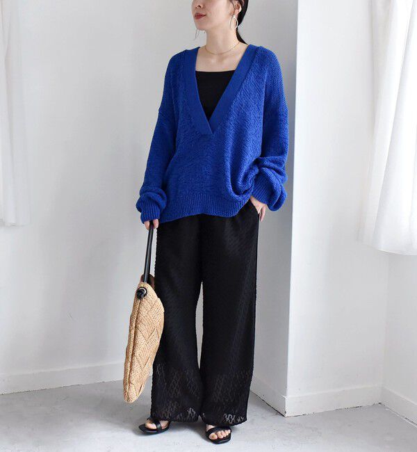 quaranciel「quaranciel:〈手洗い可能〉カットジャカード ジオメトリック ワイド パンツ」|その他|