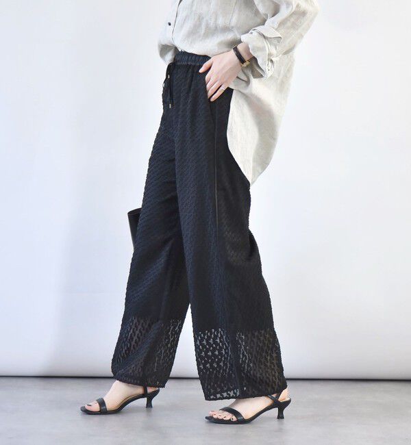 quaranciel「quaranciel:〈手洗い可能〉カットジャカード ジオメトリック ワイド パンツ」|その他|