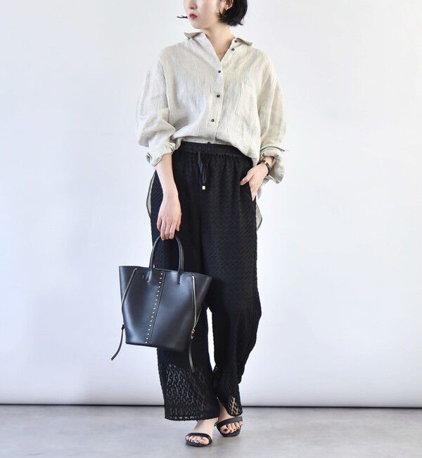 quaranciel「quaranciel:〈手洗い可能〉カットジャカード ジオメトリック ワイド パンツ」|その他|
