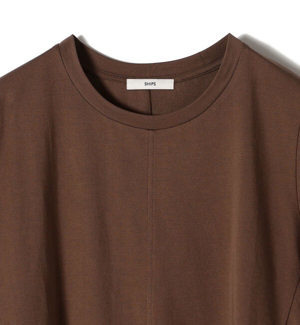 SHIPS for women「【WEB限定】〈接触冷感 / UVカット〉シアー オーガンジー コンビ プルオーバー」|Tシャツ・カットソー|