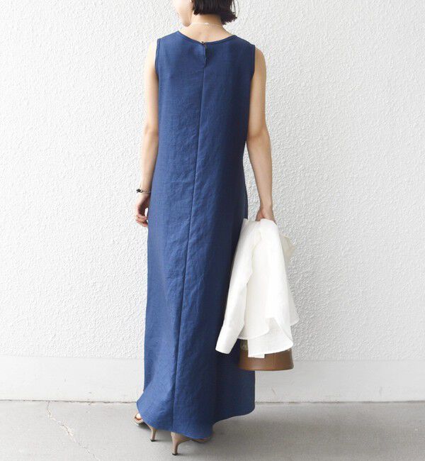 SHIPS for women「〈接触冷感/吸水速乾/防シワ〉ツイル ノースリーブ ベルト付き ワンピース」|ワンピース|