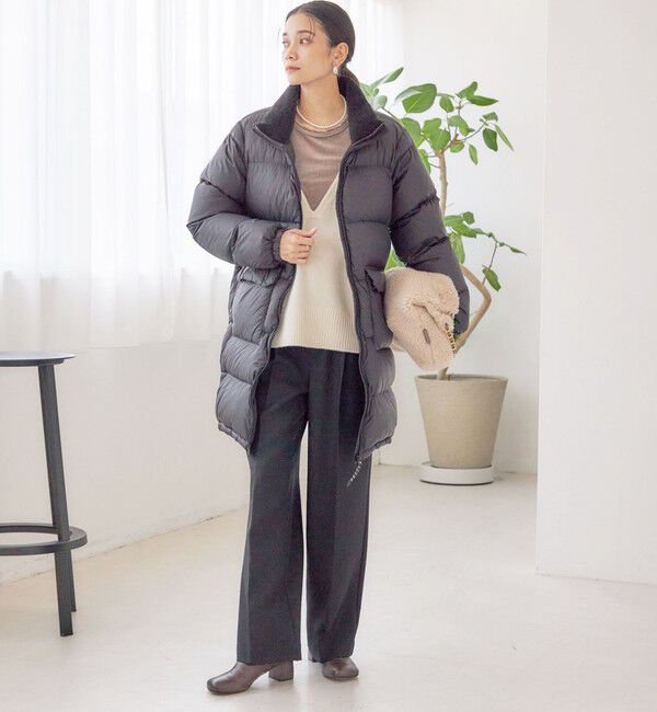 SHIPS for women「【SHIPS別注】TAION:〈手洗い可能〉ネック ボア ダウン コート」|ダウン|