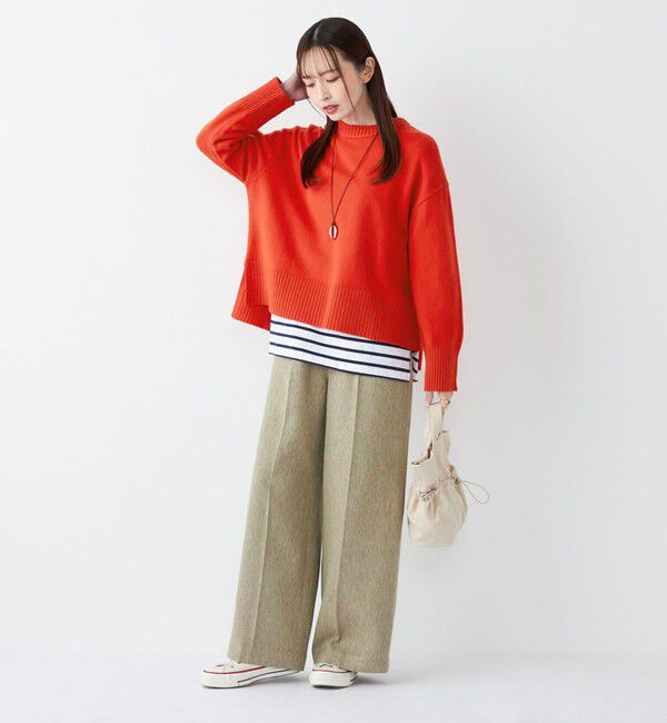 SHIPS Colors 「SHIPS Colors:〈手洗い可能〉カラー ミックス ツイード ボタン ワイドパンツ◇」|その他|
