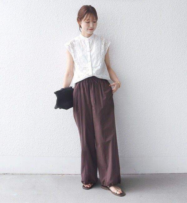 SHIPS for women「〈接触冷感 / 撥水加工〉TEXBRID(R) 裾 ドロスト パンツ」|その他|