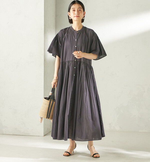 SHIPS for women「【SHIPS別注】Fanaka:〈手洗い可能〉ストライプ ドビー 羽織 ワンピース」|ワンピース|