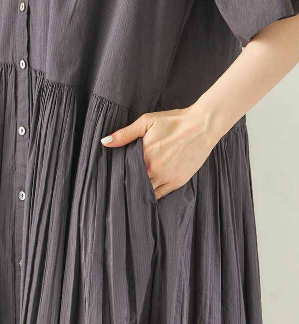 SHIPS for women「【SHIPS別注】Fanaka:〈手洗い可能〉ストライプ ドビー 羽織 ワンピース」|ワンピース|