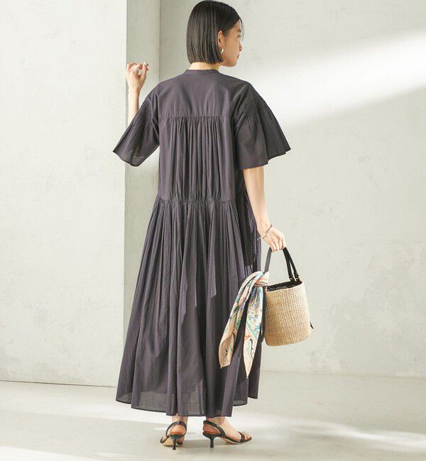 SHIPS for women「【SHIPS別注】Fanaka:〈手洗い可能〉ストライプ ドビー 羽織 ワンピース」|ワンピース|