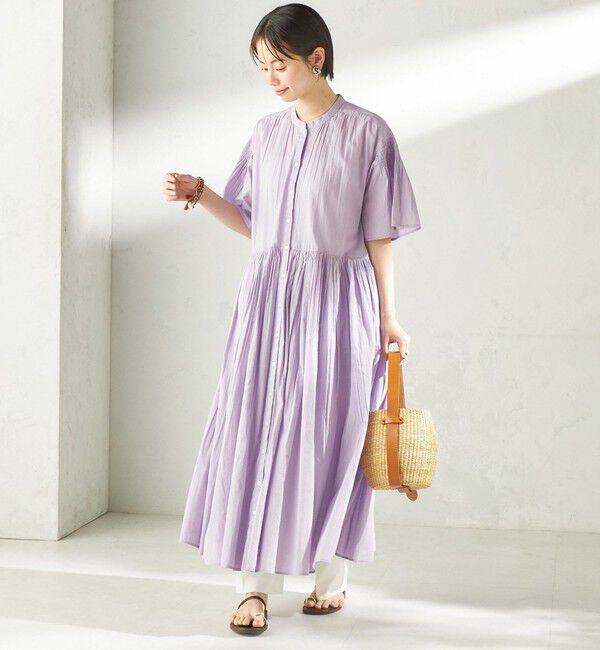 SHIPS for women「【SHIPS別注】Fanaka:〈手洗い可能〉ストライプ ドビー 羽織 ワンピース」|ワンピース|