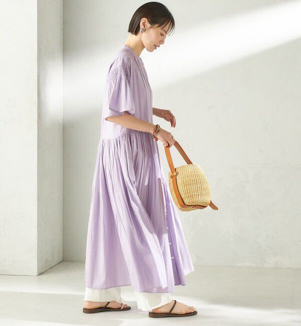 SHIPS for women「【SHIPS別注】Fanaka:〈手洗い可能〉ストライプ ドビー 羽織 ワンピース」|ワンピース|