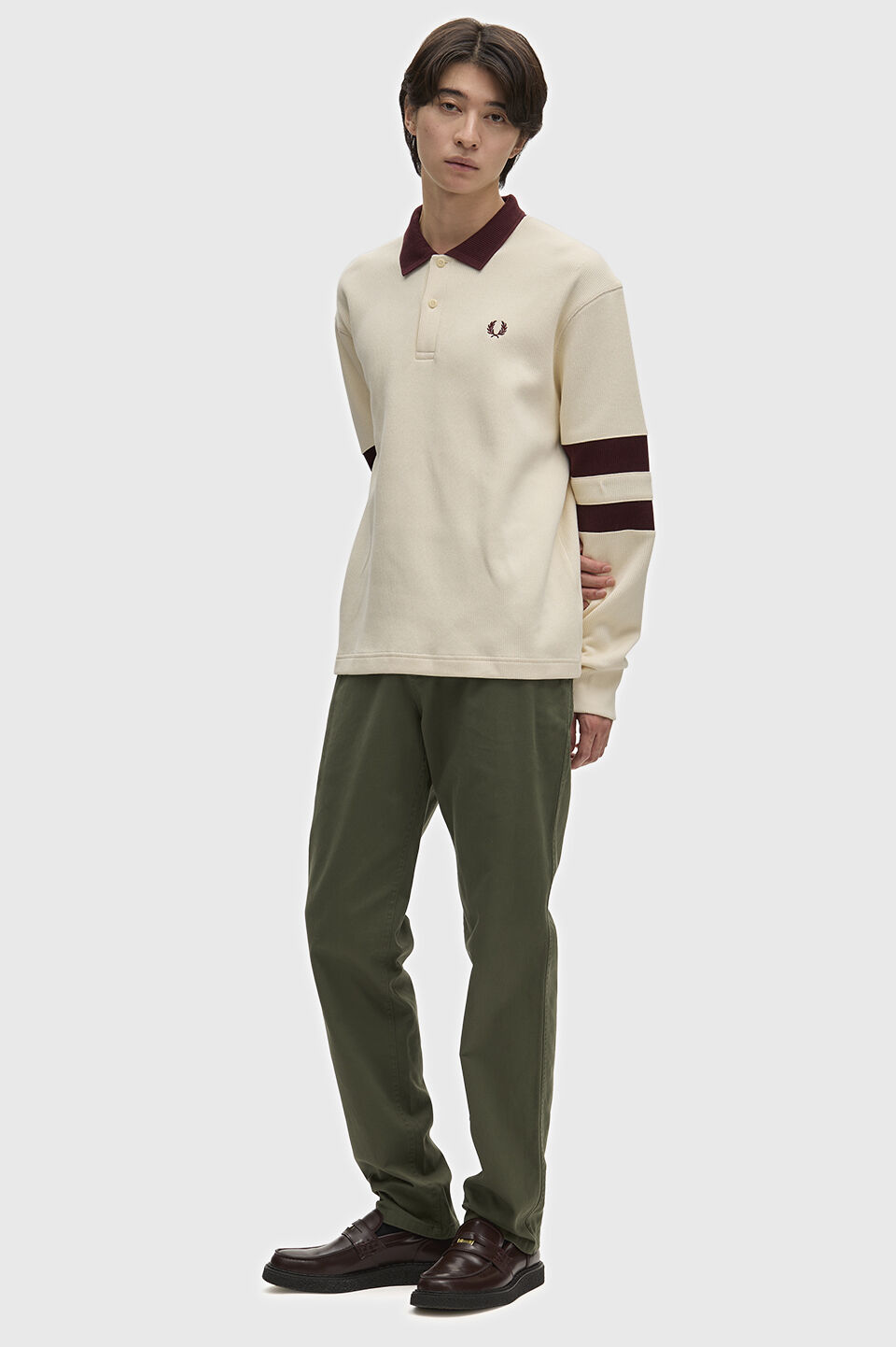 FRED PERRY 「FRED PERRY／Tipped Sleeve Collared Sweatshirt／ティップドスリーブカラードスウェット」|ポロシャツ|