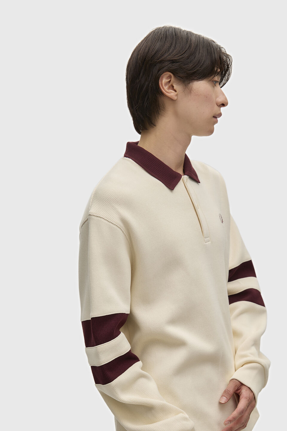 FRED PERRY 「FRED PERRY／Tipped Sleeve Collared Sweatshirt／ティップドスリーブカラードスウェット」|ポロシャツ|