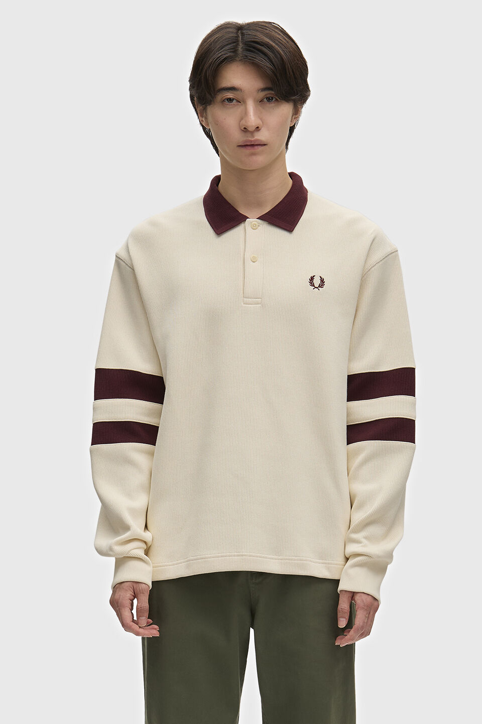FRED PERRY 「FRED PERRY／Tipped Sleeve Collared Sweatshirt／ティップドスリーブカラードスウェット」|ポロシャツ|