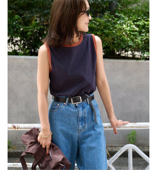 OUTDOOR PRODUCTS Usual Things「リンガーボーダーノースリ セットアップ対応」|タンクトップ|