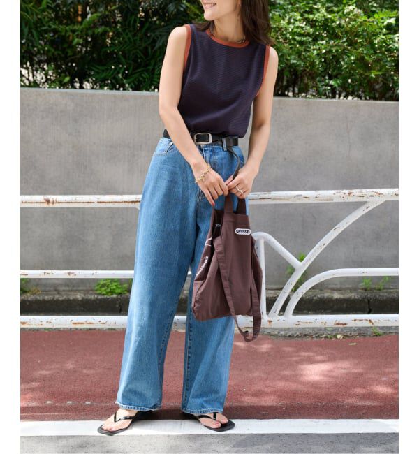 OUTDOOR PRODUCTS Usual Things「リンガーボーダーノースリ セットアップ対応」|タンクトップ|