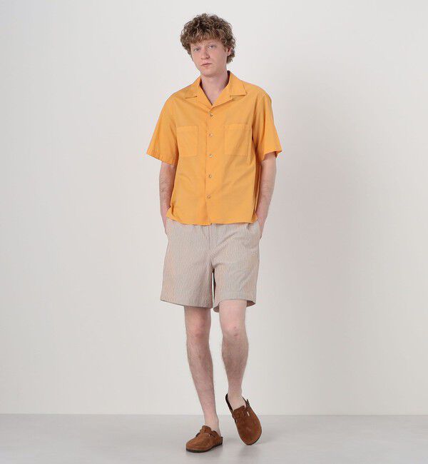 TOMORROWLAND MENS「コットンローン製品染め ダブルポケット半袖オープンカラーシャツ」|シャツ・ブラウス|