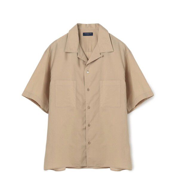 TOMORROWLAND MENS「コットンローン製品染め ダブルポケット半袖オープンカラーシャツ」|シャツ・ブラウス|45 ベージュ