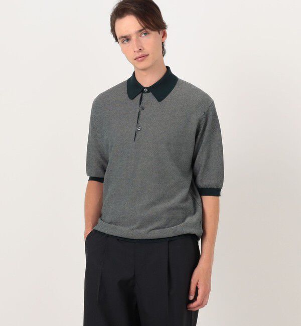 TOMORROWLAND MENS「【別注】JOHN SMEDLEY 30Gハニカム編み ニットポロ ISIS」|ニット・セーター|