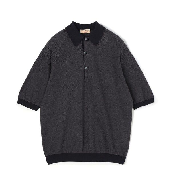 TOMORROWLAND MENS「【別注】JOHN SMEDLEY 30Gハニカム編み ニットポロ ISIS」|ニット・セーター|68 ネイビー系