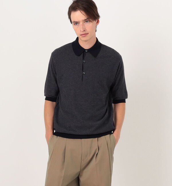 TOMORROWLAND MENS「【別注】JOHN SMEDLEY 30Gハニカム編み ニットポロ ISIS」|ニット・セーター|