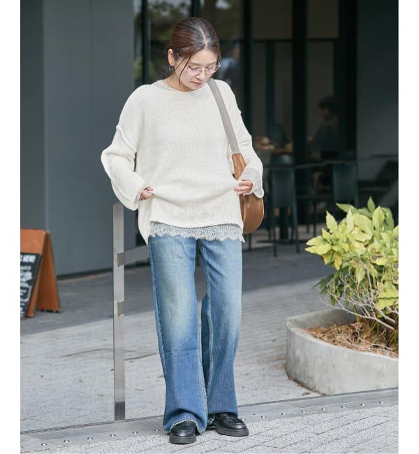 JOURNAL STANDARD「《追加5》レースヘム クルーネックシアーロングT」|Tシャツ・カットソー|