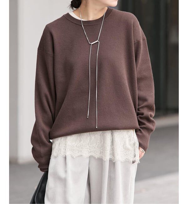 JOURNAL STANDARD「《追加5》レースヘム クルーネックシアーロングT」|Tシャツ・カットソー|