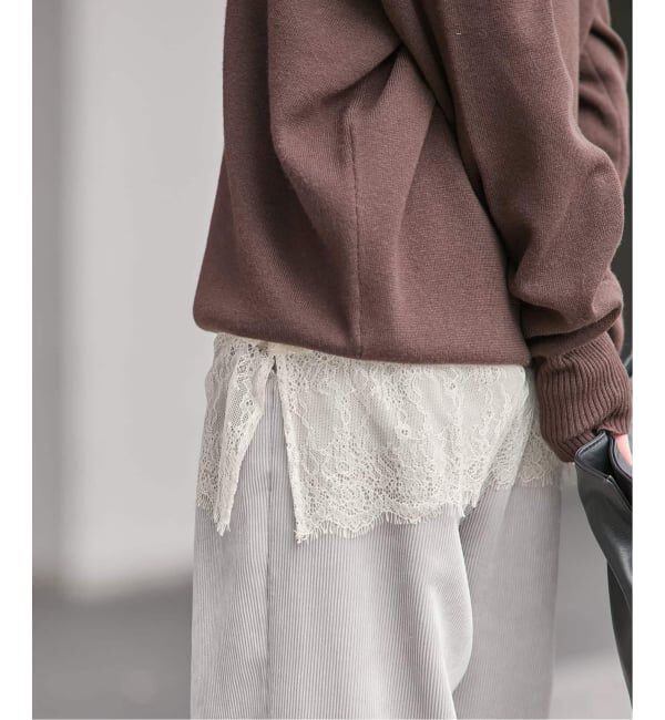 JOURNAL STANDARD「《追加5》レースヘム クルーネックシアーロングT」|Tシャツ・カットソー|