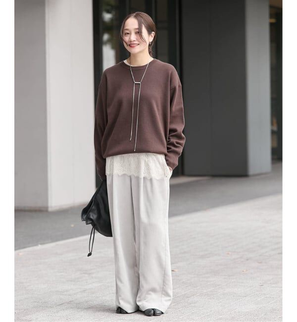 JOURNAL STANDARD「《追加5》レースヘム クルーネックシアーロングT」|Tシャツ・カットソー|