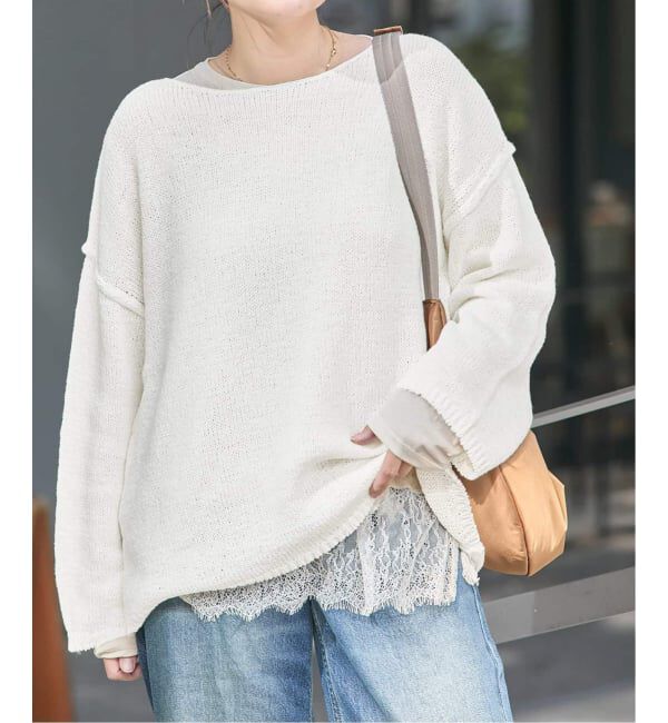 JOURNAL STANDARD「《追加5》レースヘム クルーネックシアーロングT」|Tシャツ・カットソー|