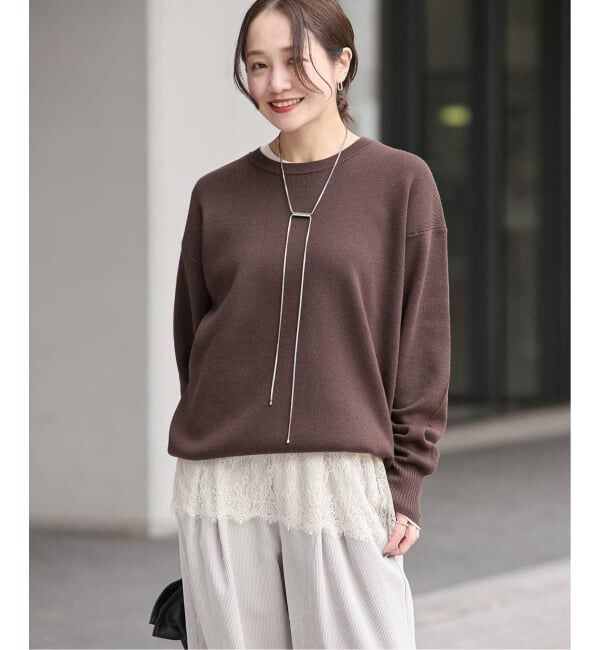 JOURNAL STANDARD「《追加5》レースヘム クルーネックシアーロングT」|Tシャツ・カットソー|