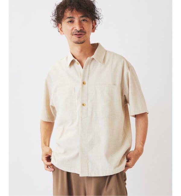 JOURNAL STANDARD relume「コットンリネン カスリ スラブ スモック 半袖シャツ」|シャツ・ブラウス|
