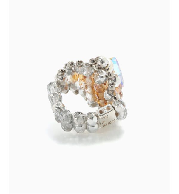 JOURNAL STANDARD「TIE A KNOT / タイ ア ノット CRYSTAL BEADS RING with SILVER」|リング|