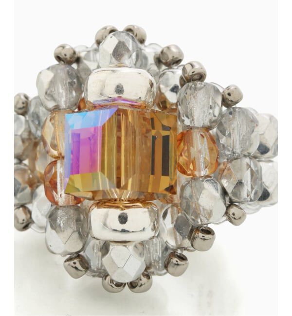 JOURNAL STANDARD「TIE A KNOT / タイ ア ノット CRYSTAL BEADS RING with SILVER」|リング|